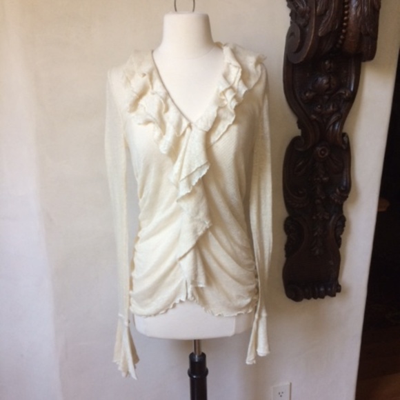 Ralph Lauren Tops - Ralph Lauren long sleeve cream Linen blouse